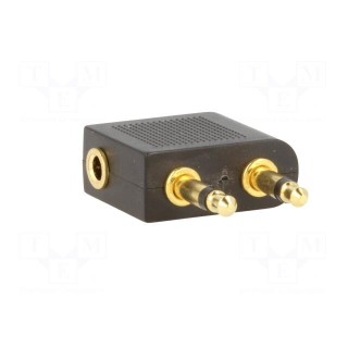 Cable | Jack 3.5mm 2pin plug x2,Jack 3.5mm 3pin socket | black