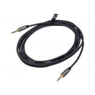 Cable | Jack 3.5mm 3pin plug,both sides | 0.5m | black-gray | PVC