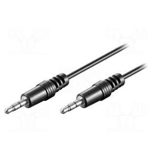 Cable | Jack 3.5mm 3pin plug,both sides | 0.6m | black | Øcable: 4mm