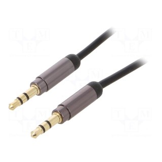 Cable | Jack 3.5mm 3pin plug,both sides | 0.75m | black