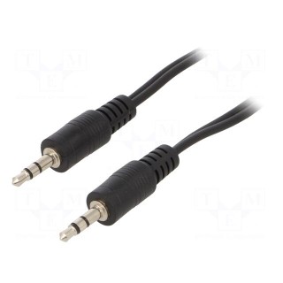 Cable | Jack 3.5mm 3pin plug,both sides | 1.2m | black | PVC