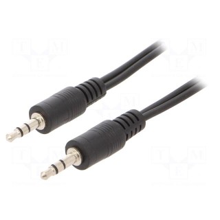 Cable | Jack 3.5mm 3pin plug,both sides | 10m | black | Øcable: 2.6mm