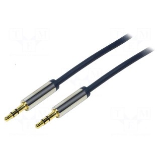 Cable | Jack 3.5mm 3pin plug,both sides | 1.5m | dark blue