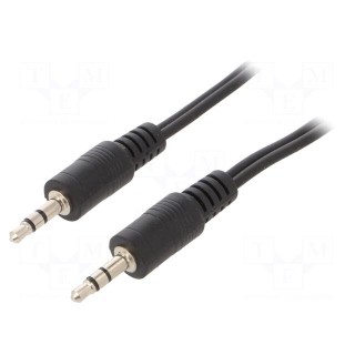 Cable | Jack 3.5mm 3pin plug,both sides | 5m | black | Øcable: 2.6mm