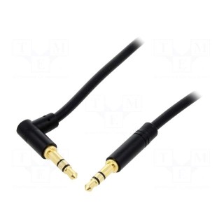 Cable | Jack 3.5mm 3pin plug,Jack 3.5mm 3pin angled plug | 1.5m