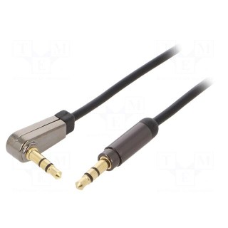 Cable | Jack 3.5mm 3pin plug,Jack 3.5mm 3pin angled plug | 1.8m