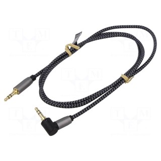 Cable | Jack 3.5mm 3pin plug,Jack 3.5mm 3pin angled plug | 1m