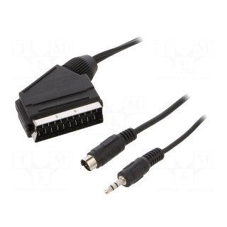 Cable | DIN mini 4pin plug,Jack 3.5mm 3pin plug,SCART plug | 10m