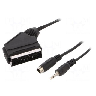 Cable | DIN mini 4pin plug,Jack 3.5mm 3pin plug,SCART plug | 15m