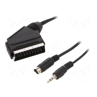 Cable | DIN mini 4pin plug,Jack 3.5mm 3pin plug,SCART plug | 5m