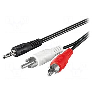 Cable | RCA plug x2,Jack 3.5mm 3pin plug | 10m | black