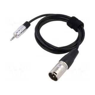 Cable | Jack 3.5mm 3pin plug,XLR male 3pin | 1.5m | black | 0.08mm2