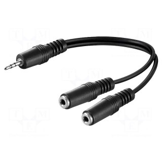 Cable | Jack 3.5mm 3pin plug,Jack 3.5mm 3pin socket x2 | 0.2m