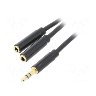 Cable | Jack 3.5mm 3pin socket x2,Jack 3.5mm 3pin plug | 0.3m