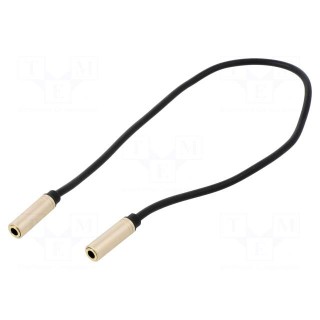 Cable | Jack 3.5mm 3pin socket,both sides | 0.3m | black