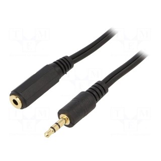 Cable | Jack 3.5mm 3pin socket,Jack 3.5mm 3pin plug | 5m | black