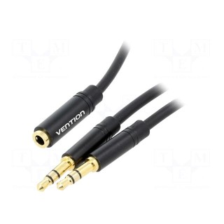 Cable | Jack 3.5mm 3pin socket,Jack 3.5mm 3pin plug x2 | 1.5m