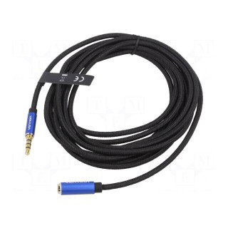 Cable | Jack 3.5mm 4pin socket,Jack 3,5mm 4pin plug | 3m | black