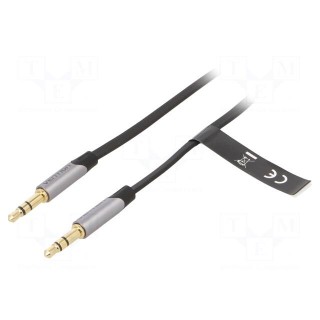 Cable | Jack 3.5mm plug,both sides | 1m | Plating: gold-plated