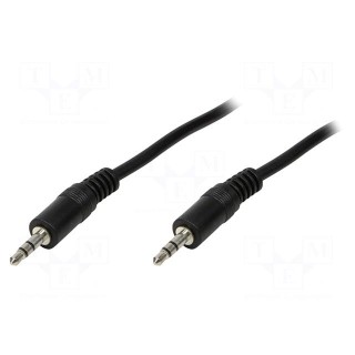Cable | Jack 3.5mm plug,both sides | 200mm | black