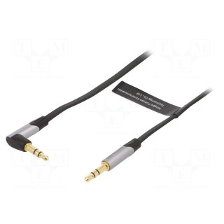 Cable | Jack 3.5mm plug,Jack 3.5mm angled plug | 5m | black