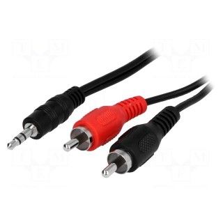 Cable | Jack 3.5mm plug,RCA plug x2 | 0.2m | black