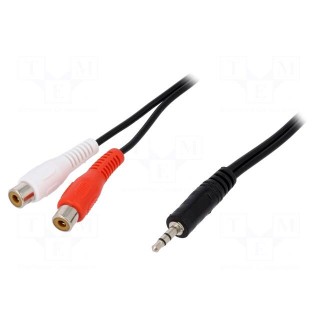 Cable | Jack 3.5mm plug,RCA socket x2 | 1.5m | black
