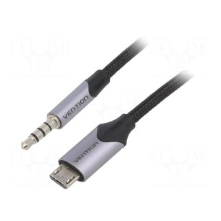 Cable | Jack 3.5mm plug,USB B micro plug | nickel plated | 2m