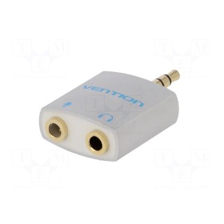 Cable | Jack 3.5mm socket x2,Jack 3.5mm plug | silver