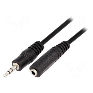 Cable | Jack 3.5mm socket,Jack 3.5mm plug | 1.8m | black | PVC