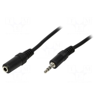 Cable | Jack 3.5mm socket,Jack 3.5mm plug | 5m | black