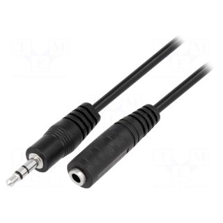 Cable | Jack 3.5mm socket,Jack 3.5mm plug | 5m | black | PVC
