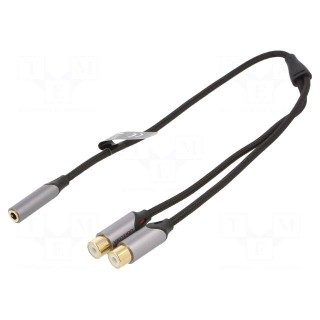 Cable | Jack 3.5mm socket,RCA socket x2 | 0.3m