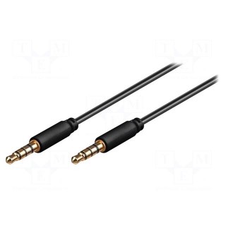 Cable | Jack 3,5mm 4pin plug,both sides | 0.5m | black | Øout: 2.6mm