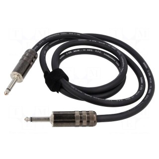 Cable | Jack 6,3mm 2pin plug,both sides | 1.5m | black | 2.5mm2