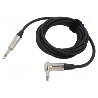 Cable | Jack 6,3mm 2pin plug,Jack 6.3mm 2pin angled plug | 3m