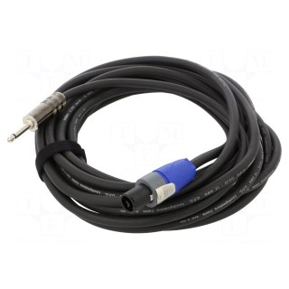 Cable | Jack 6,3mm 2pin plug,SpeakON female 2pin | 9m | black