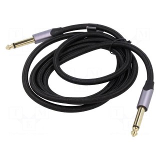 Cable | Jack 6,3mm plug,both sides | 1.5m | Plating: gold-plated