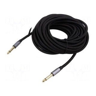 Cable | Jack 6,3mm plug,both sides | 10m | Plating: gold-plated