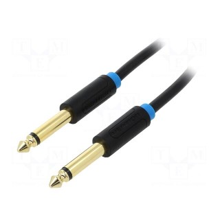 Cable | Jack 6,3mm plug,both sides | 5m | Plating: gold-plated | PVC