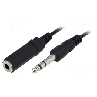 Cable | Jack 6,3mm socket,Jack 6,3mm plug | 5m | black