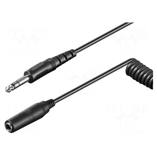 Cable | Jack 6.35mm socket,Jack 6.35mm plug | 5m | black | Øout: 4mm