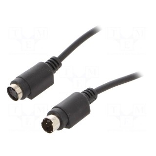 Cable | DIN mini 4pin socket,DIN mini 4pin plug | 1.8m | black