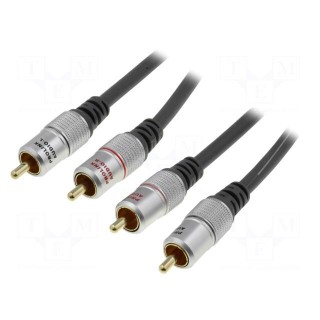 Cable | RCA plug x2,both sides | 0.5m | black