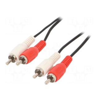 Cable | RCA plug x2,both sides | 1.8m | black