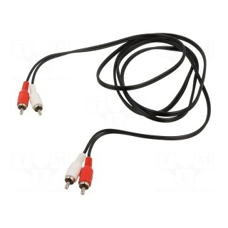 Cable | RCA plug x2,both sides | 1.8m | Plating: nickel plated | PVC