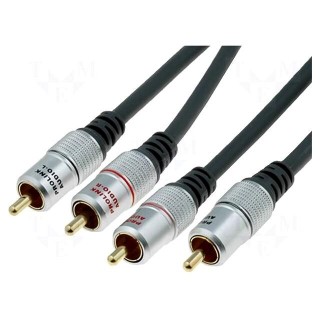 Cable | RCA plug x2,both sides | 10m | black