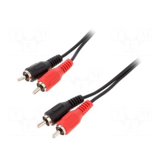 Cable | RCA plug x2,both sides | 2.5m | black