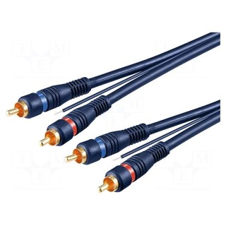 Cable | RCA plug x2,control,both sides | 5m | Plating: gold-plated