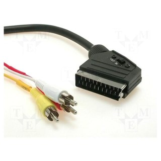 Cable | RCA plug x3,SCART plug | 2m
